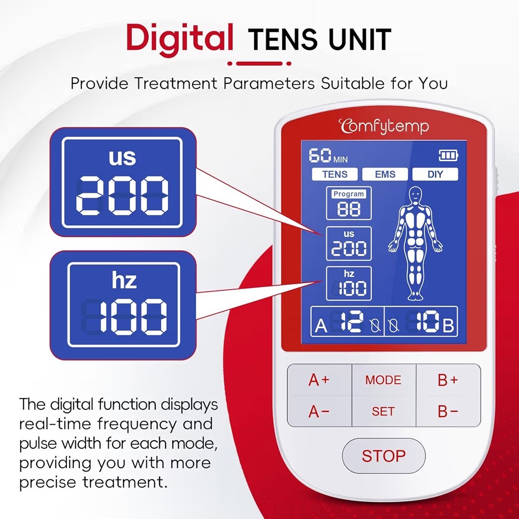 TENS Unit EMS Machine Muscle Stimulator for Pain Relief Therapy with 20 Modes