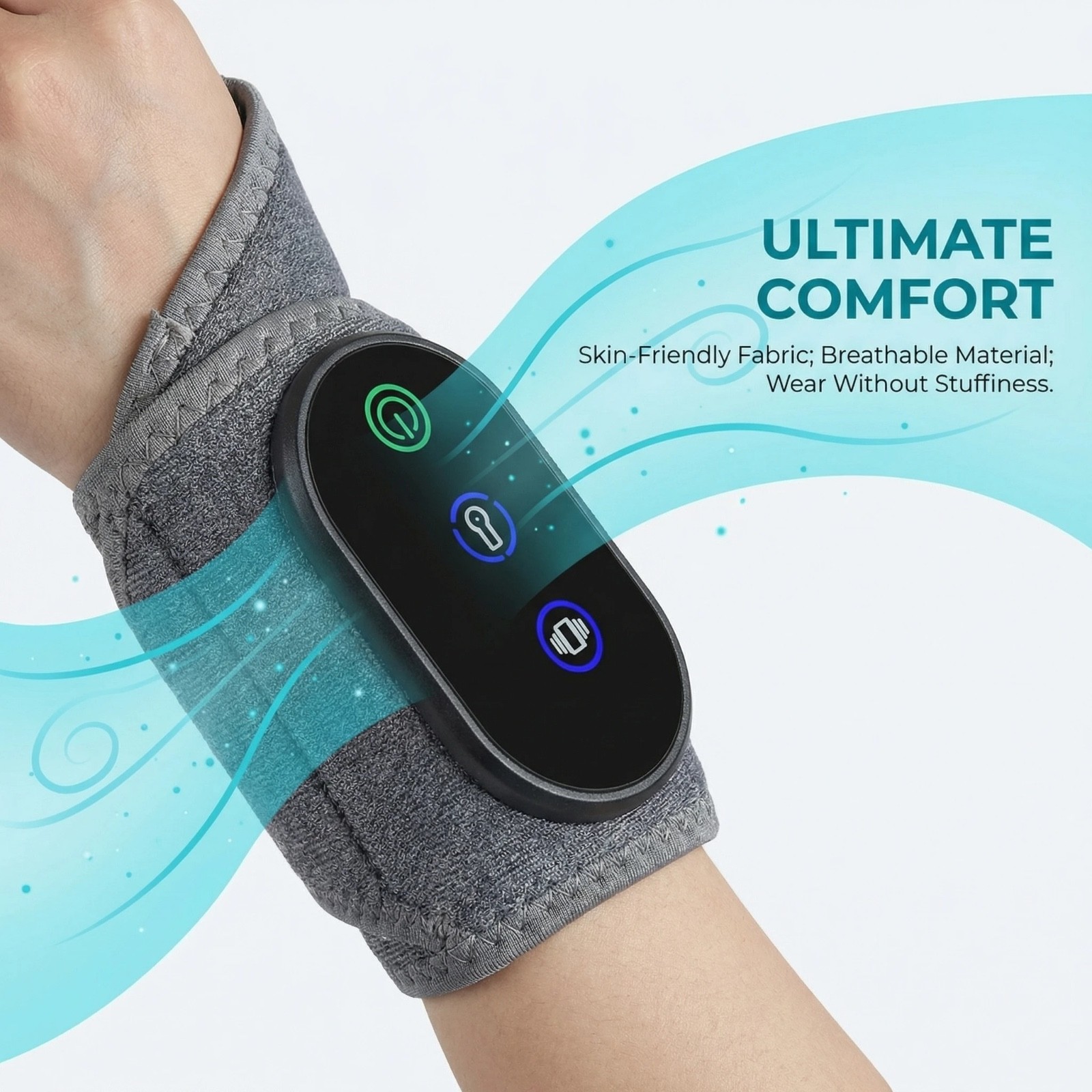 USB Wrist Massager Heating & Vibration 3 Modes Portable Hand Warmer 1pcs