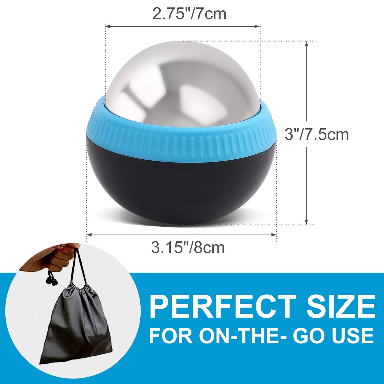 Cold Massage Roller Ball, Set of 2, Cryosphere Ice Therapy Ball for Body Musc…