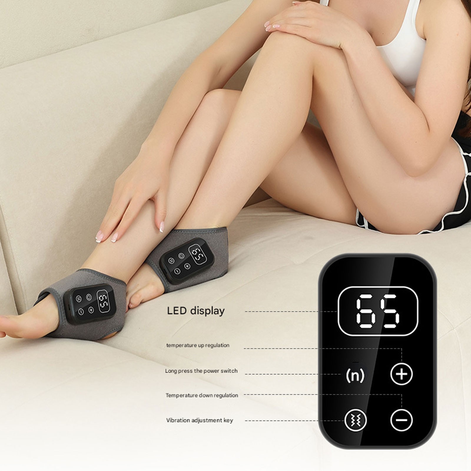 Electric Ankle Protector Ankle&Wrist Massager Foot Brace Hot Compress VibratioC5