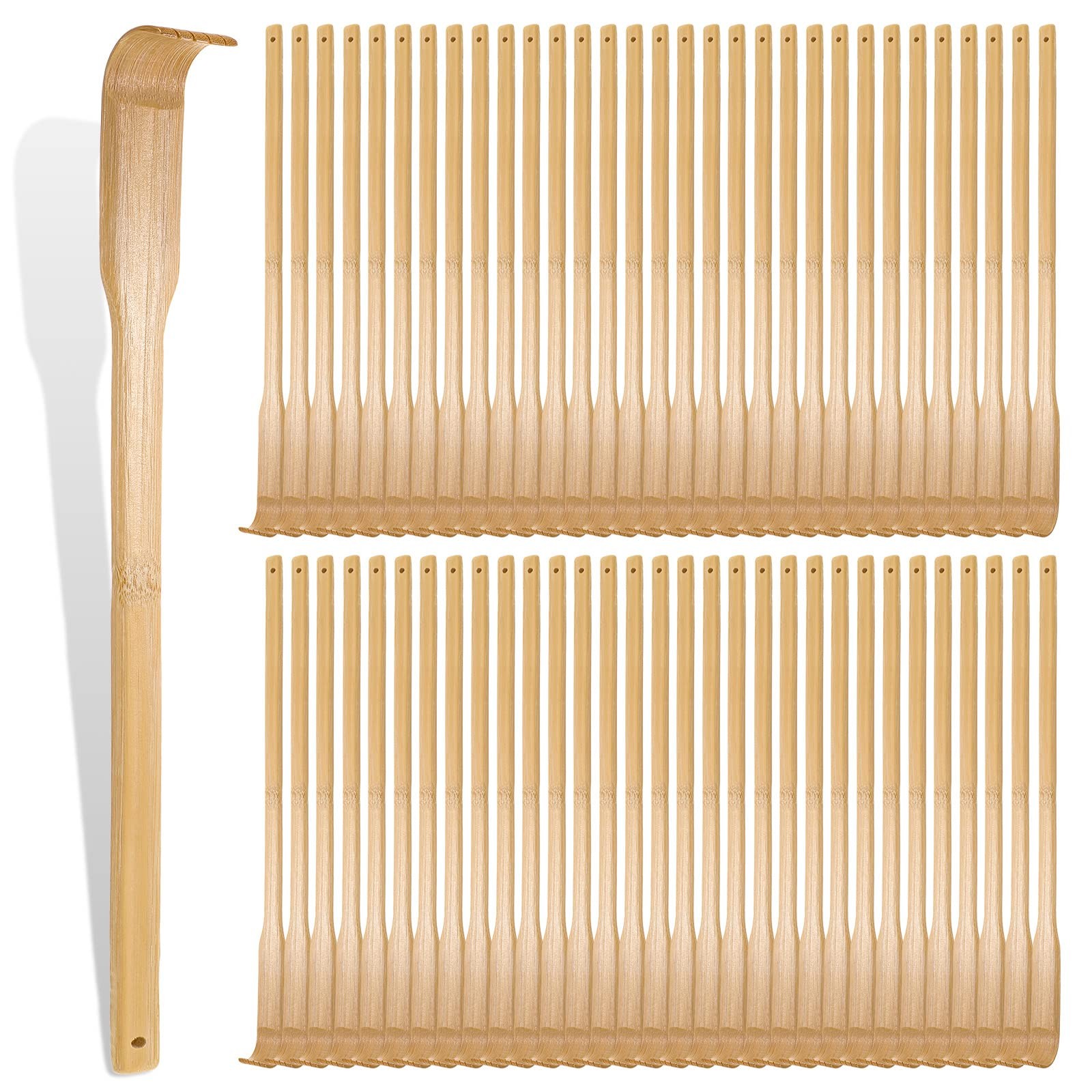50 Pcs Bamboo Back Scratcher Bulk Traditional Manual Back Massager Wooden Lon…