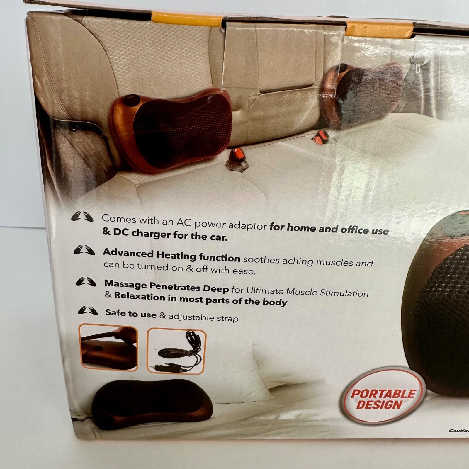 Eternal Lifestyle Shiatsu Massage Pillow Heated Neck Back Massager With AC & Car