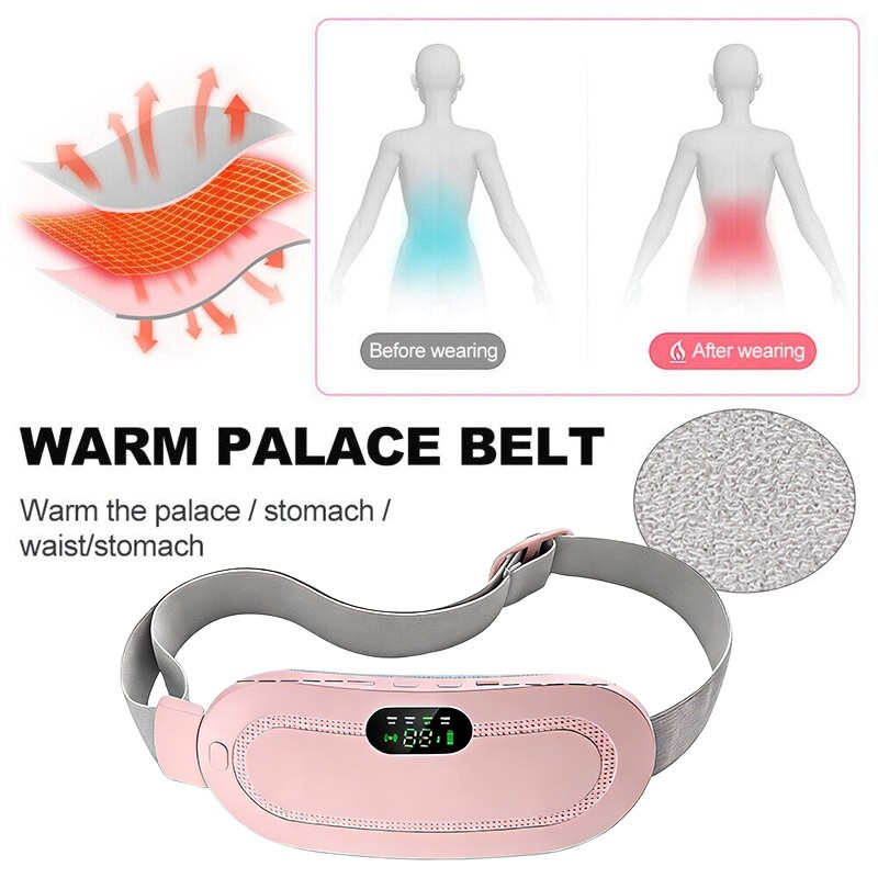 Electric Heating Menstrual Vibration Pad Belt For Period Pain Relief Cramps US