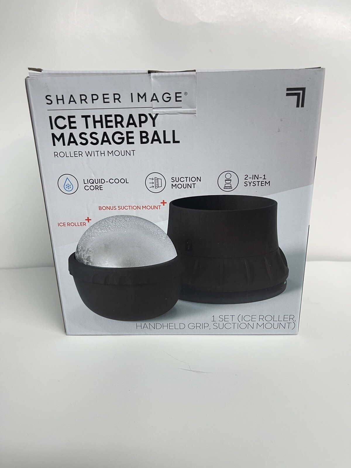Sharper Image Ice Therapy Massage Ball Roller with Wall Mount | Liquid-cool Core