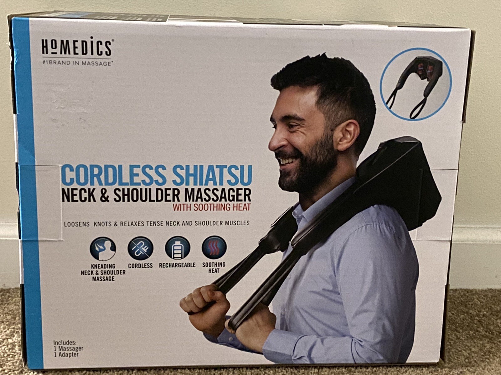 HoMedics Cordless Neck & Shoulder Massager with Heat #NMS-730H NEW Sealed
