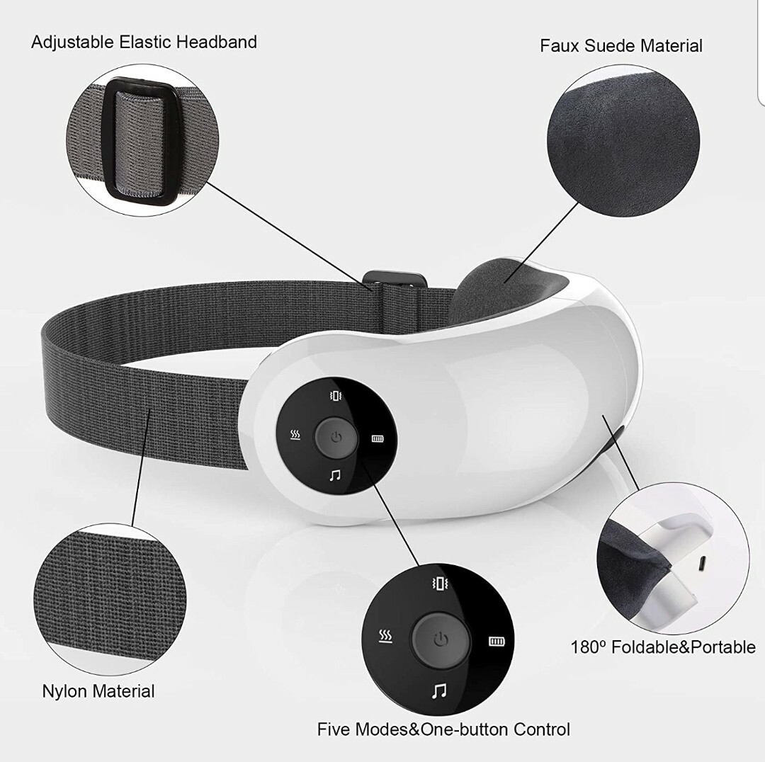 Tenswa Eye Massager with Heat and Vibration, Air Compression Eye Massager…