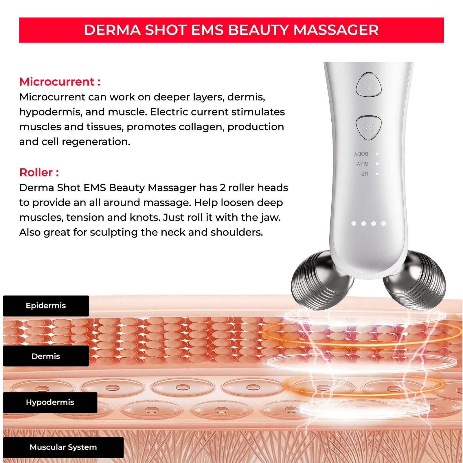 1Pcs Face Skin Tightening Massage Beauty Machine Anti-Wrinkle Anti-Aging Device