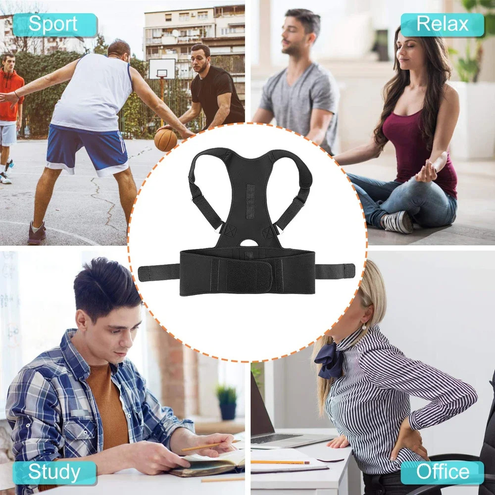 NEOPRENE MAGNETIC POSTURE CORRECTOR BAD BACK LUMBAR BELT BRACE SHOULDER SUPPORT
