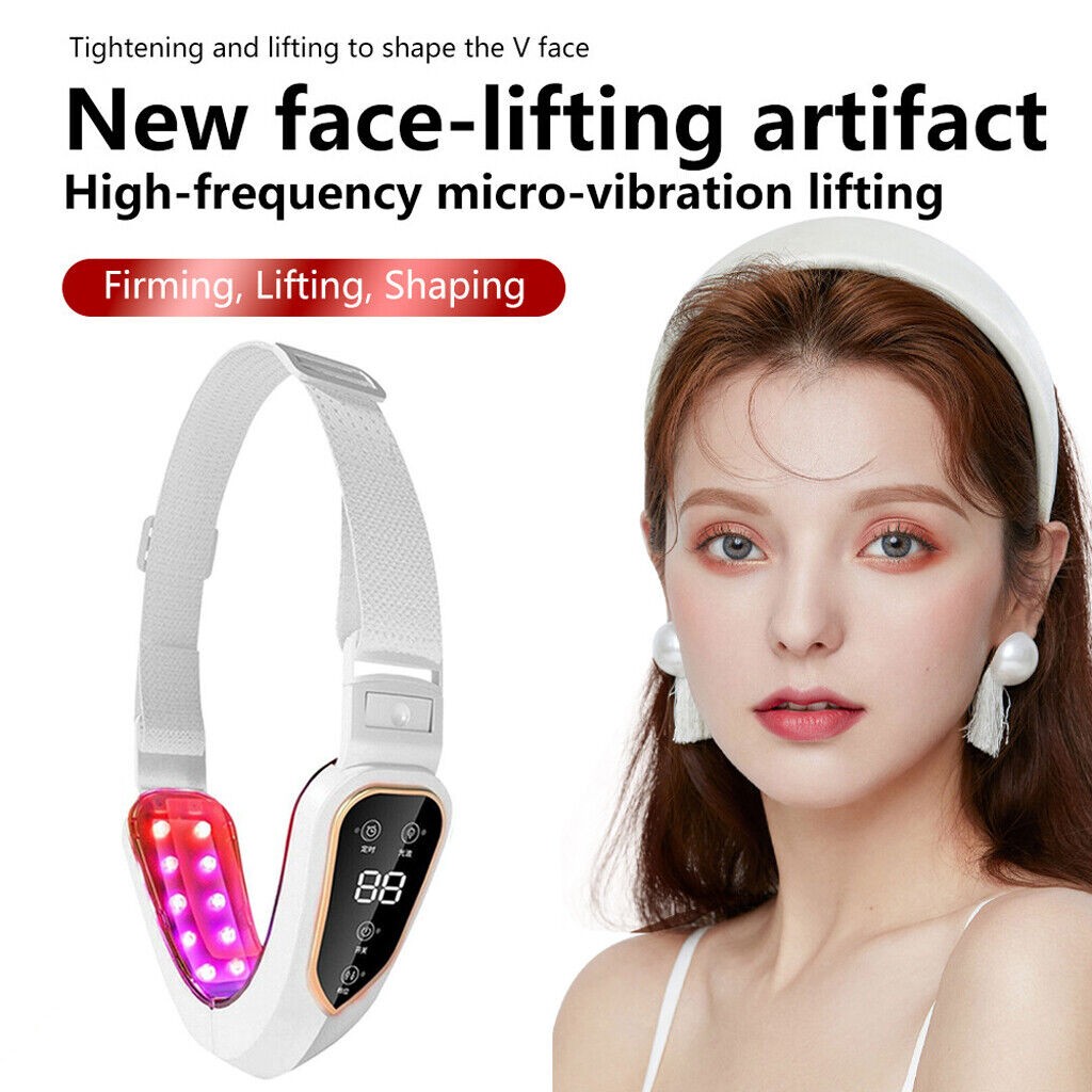 Face Lifting Device LED Photon Therapy Vibration Massager Double Chin Removal
