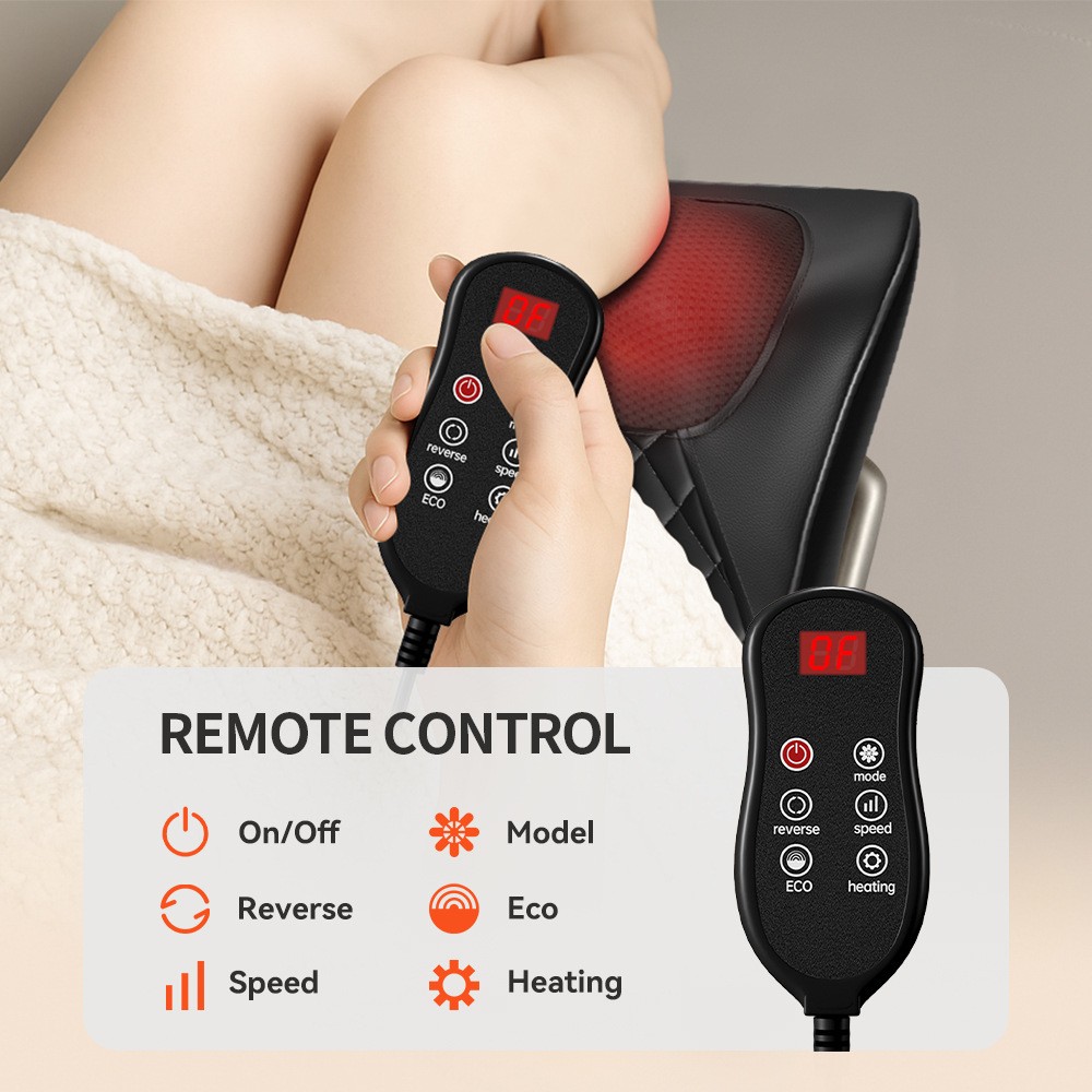 Back Massager with Heat, 3D Kneading Massage Pillow for Back, Neck, Shoulder