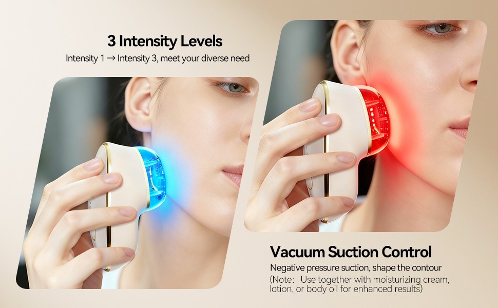 7 Color Neck Face Massager, Facial Massager with Suction Function, Face Sculptin