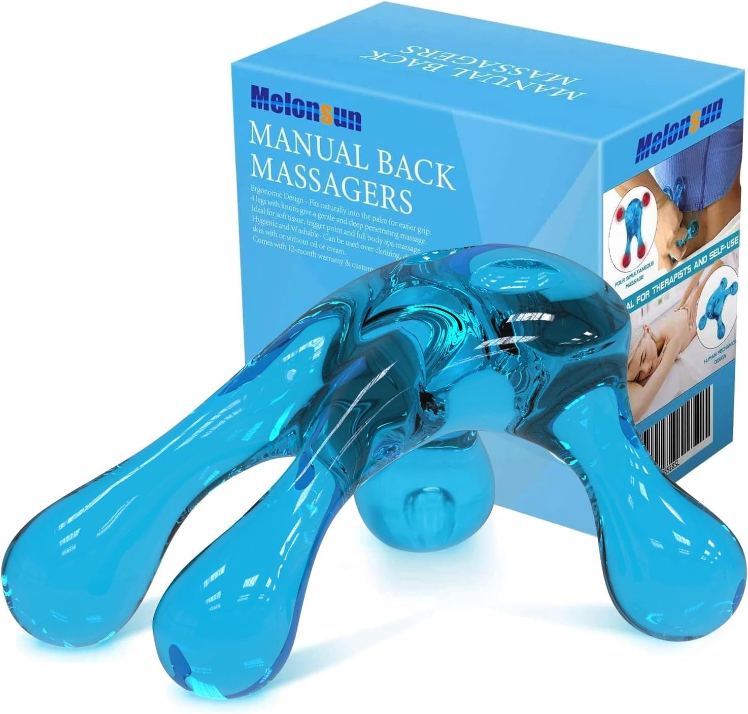 Compact Four-Piece Massage Tool for Deep Tissue Pain Relief – Ergonomic & Blue