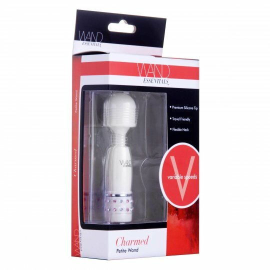 Charmed Petite Travel Massage Wand Essentials White Compact Vibrating Massager !