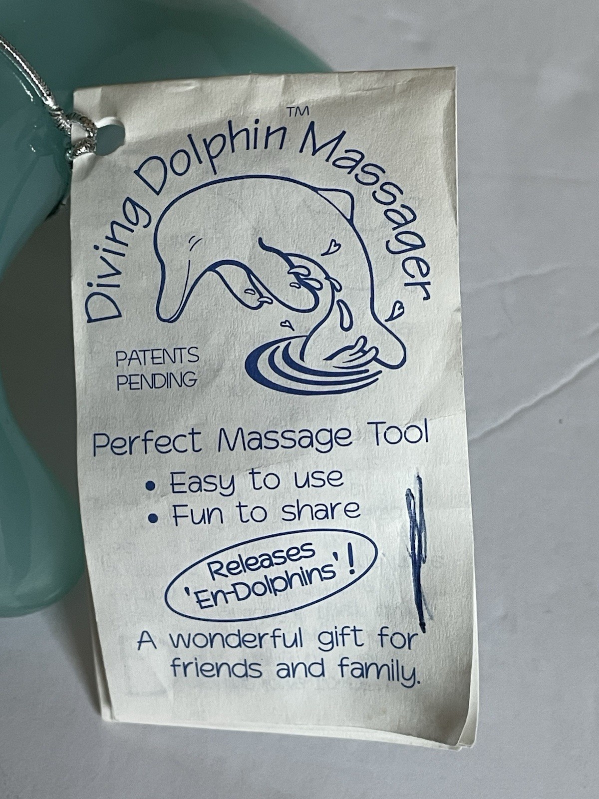 THE DOLPHIN MASSAGER Teal Handheld Massage and Reflexology NWT Comes w/ Booklet