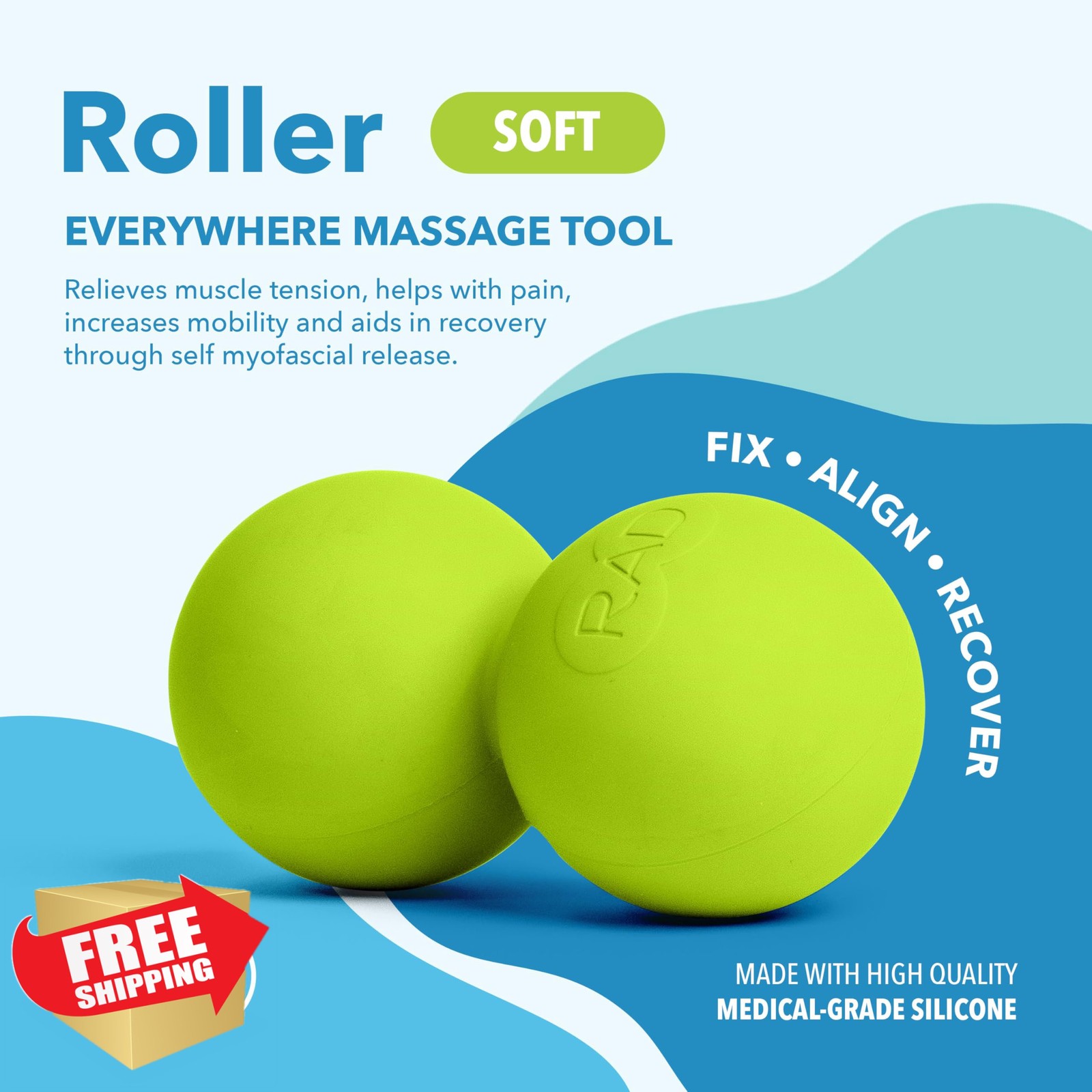 RAD soft peanut roller ball massager