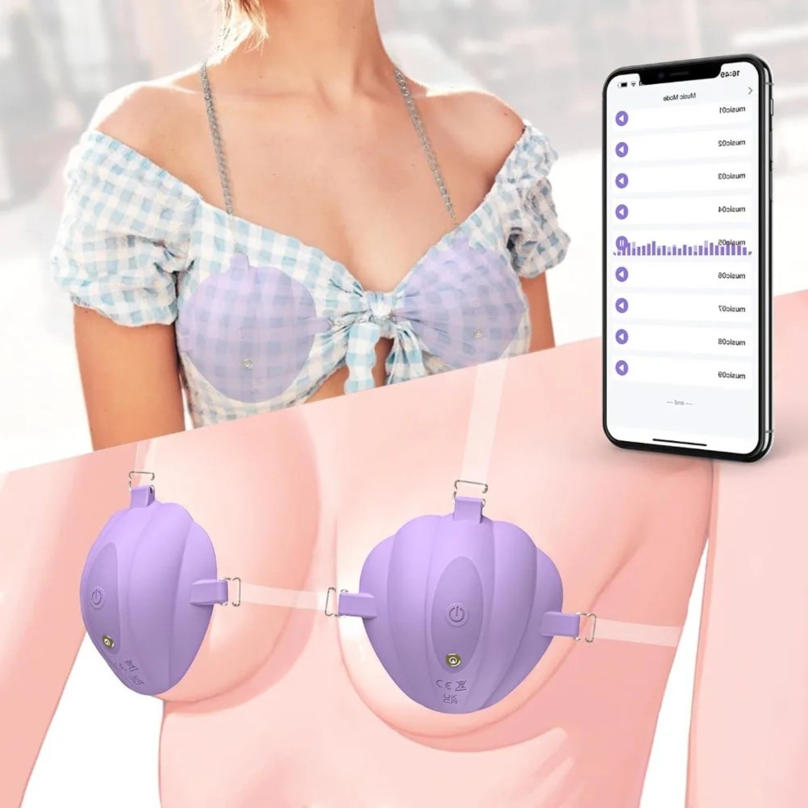 Vibration Massage Bra Breast Lift Shaping Daily Personal Care Device