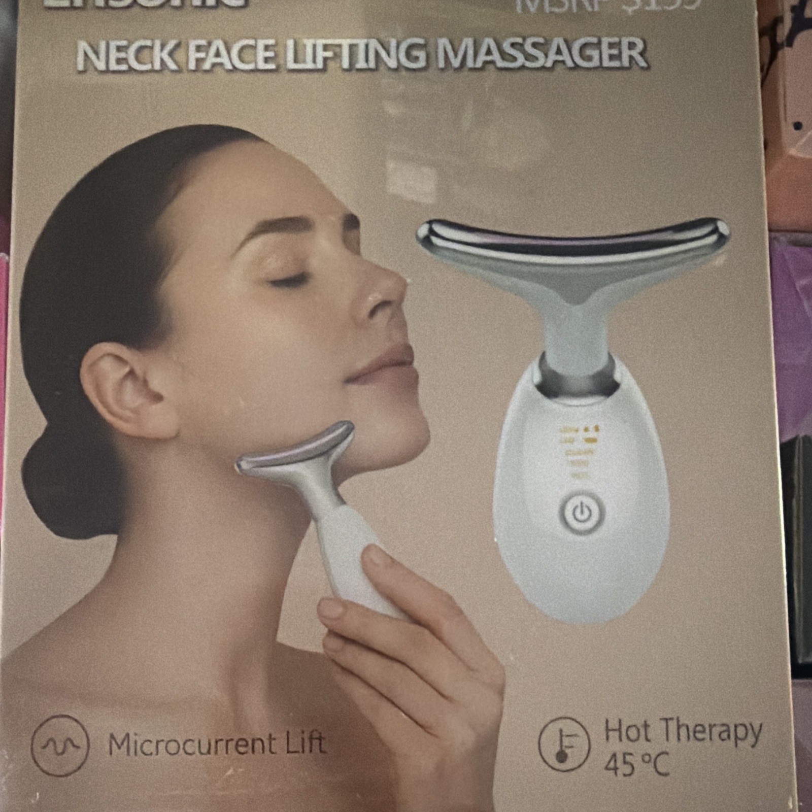 Erisonic MSR-3159 Neck & Face Microcurrent Massager Heated 45°C White/Silver