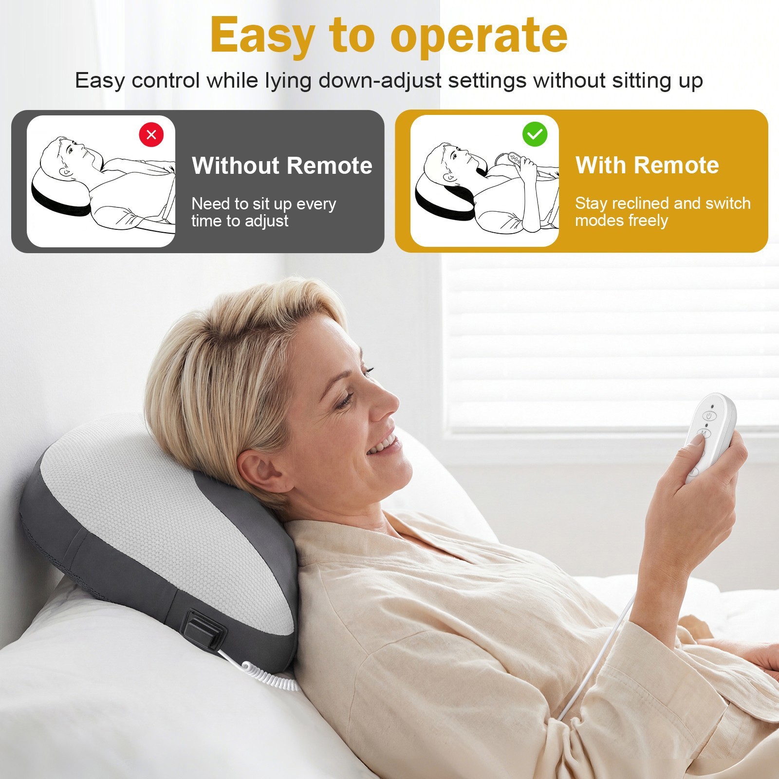 Heated Neck Shoulder Massager Pillow Electric 4D Shiatsu Deep Kneading Pillow US
