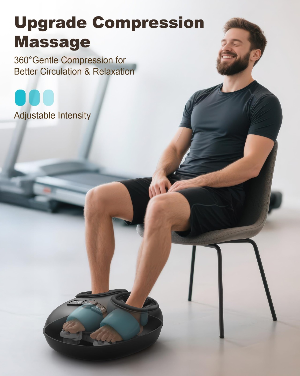 Foot Massager with Heat & Compression, Deep Kneading Shiatsu for Pain Relief, 3