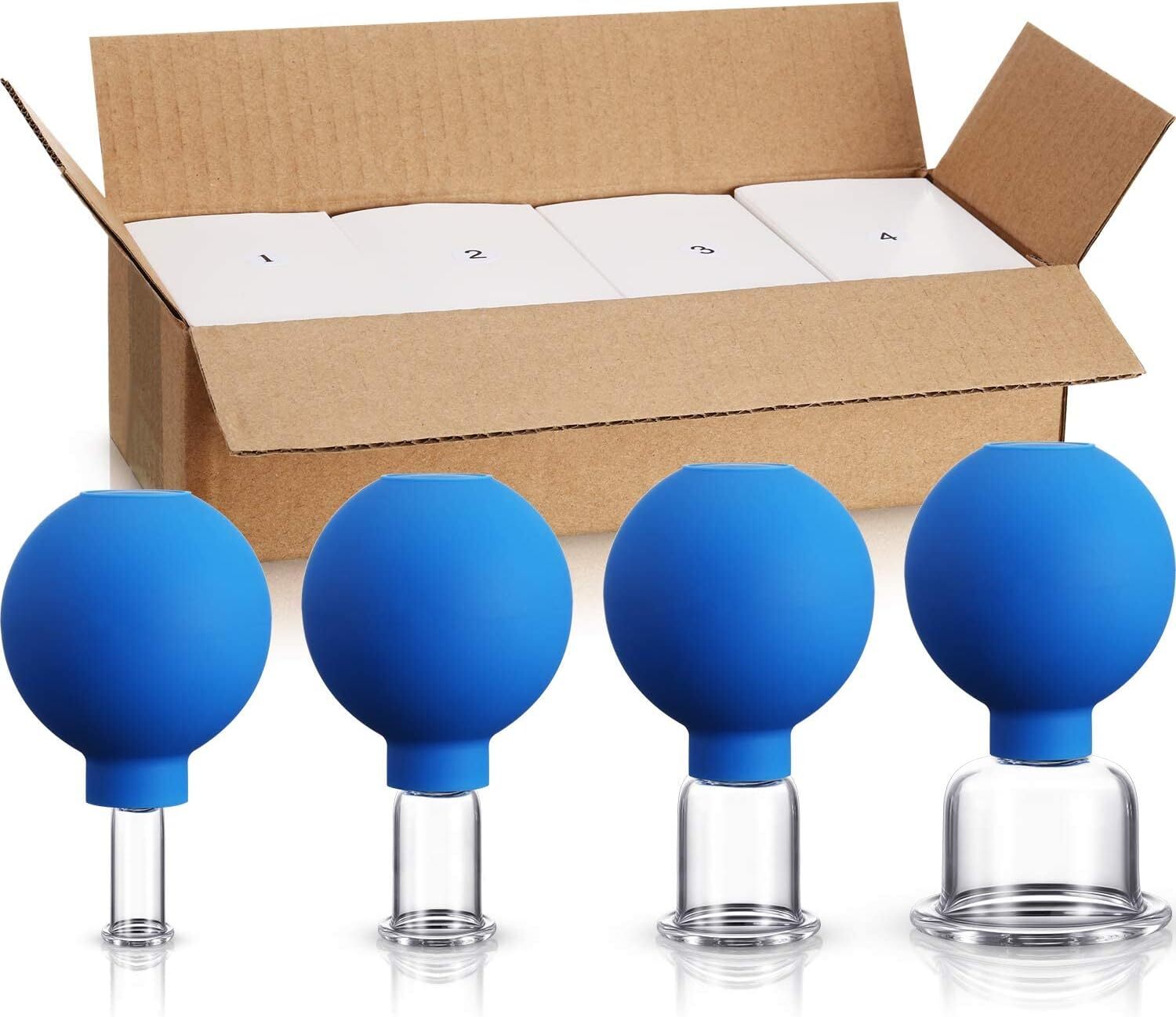 Glass Facial + Body Cupping Set Silicone Vacuum Suction Massage Therapy Anti Age
