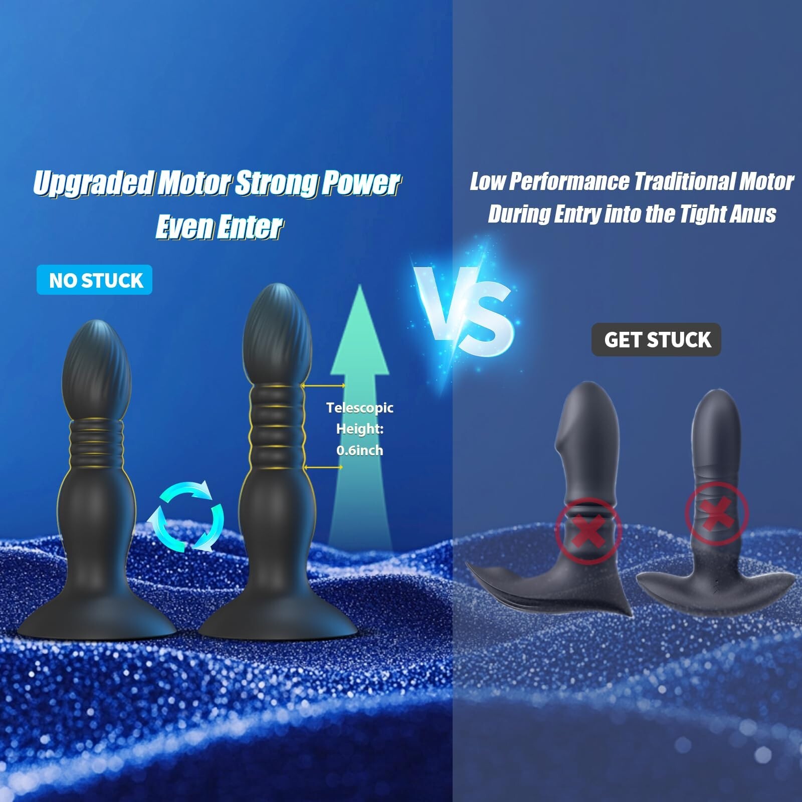 Remote Powerful Prostate Massager Dual Motor Male Waterproof Vibrator Women Men