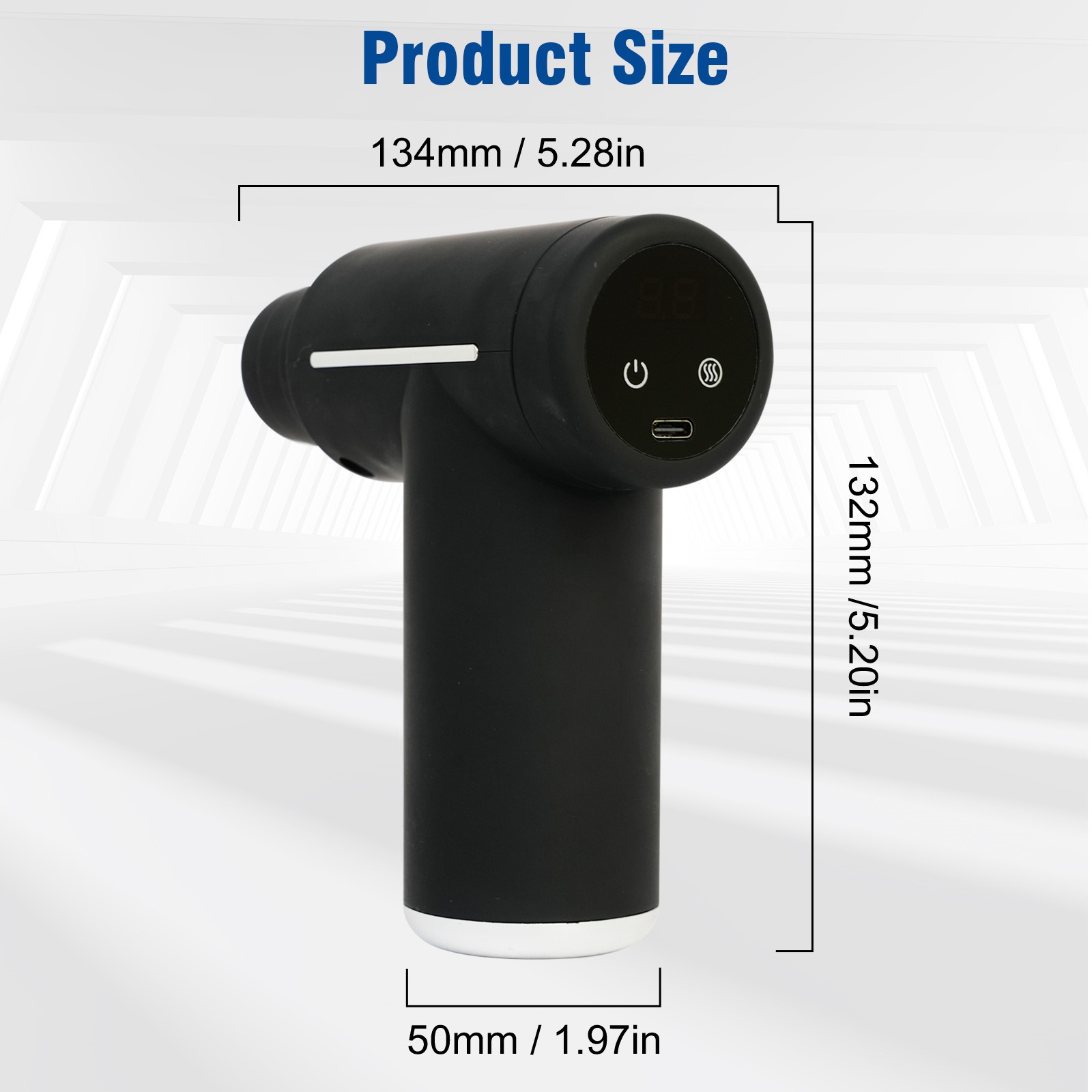 Mini Portable Hot Cold Massage Gun Handheld Deep Tissue Massage 6 Speeds 6 heads