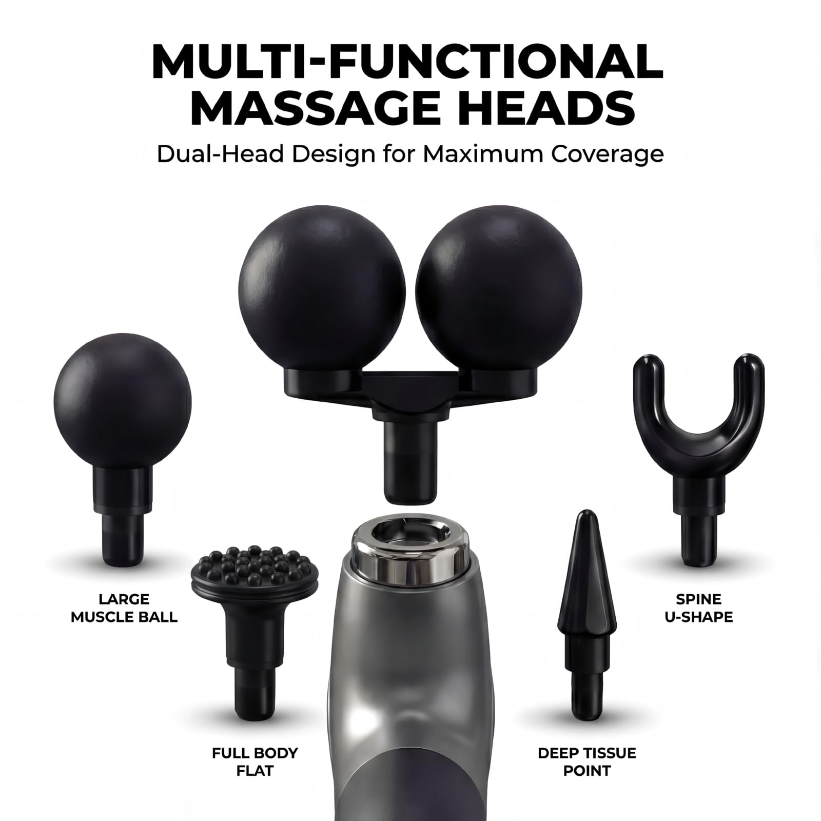 Long Handle Massage Gun for Back and Shoulders, Ergonomic Extended Reach Deep…