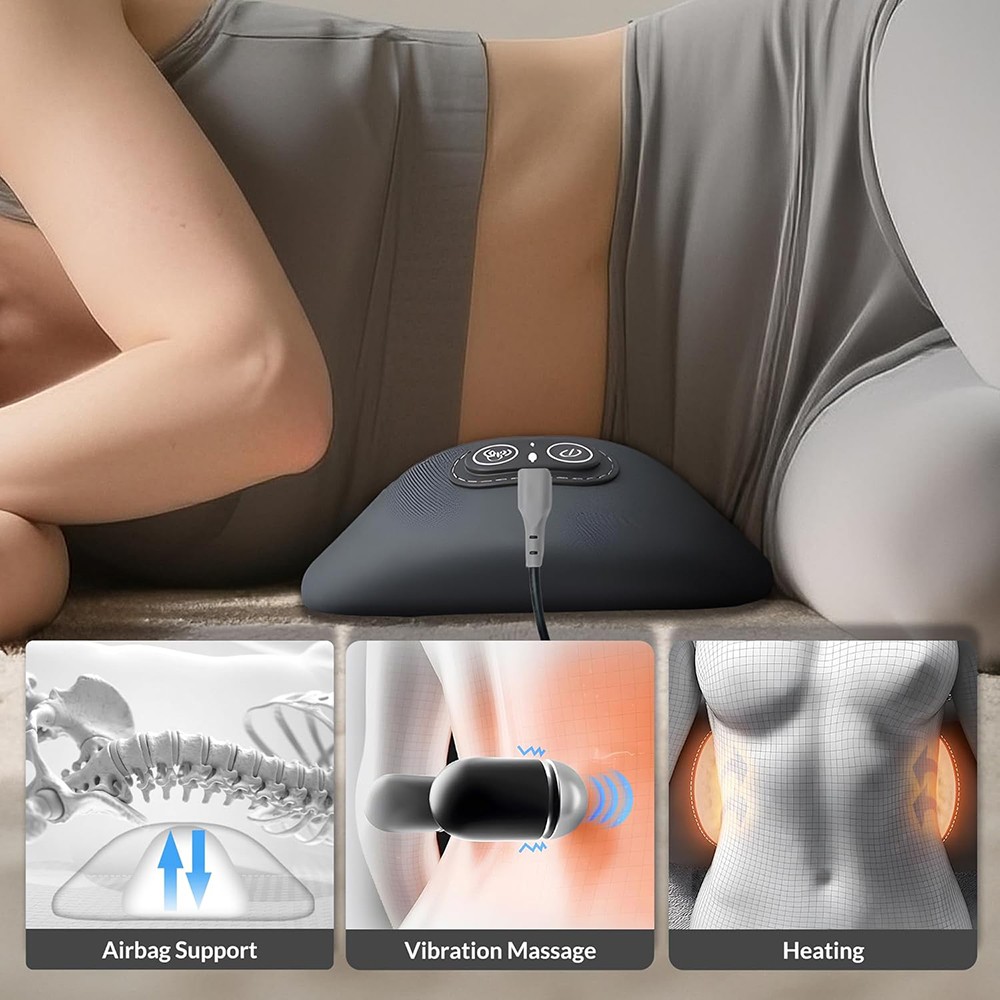 3 In 1 Electric Lumbar Support Pillow Smooth Spine Triple Fusion Back Massager