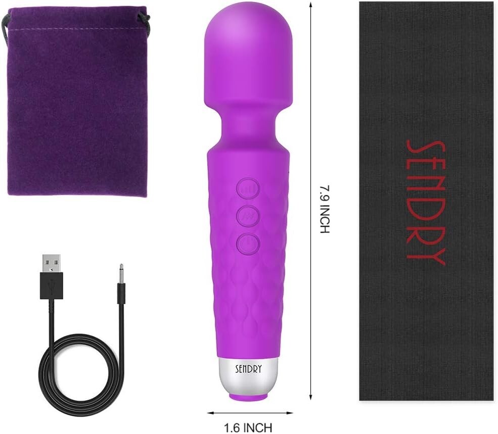 Sendry Wireless Waterproof Wand Massager 8 Speeds Purple NEW SEALED