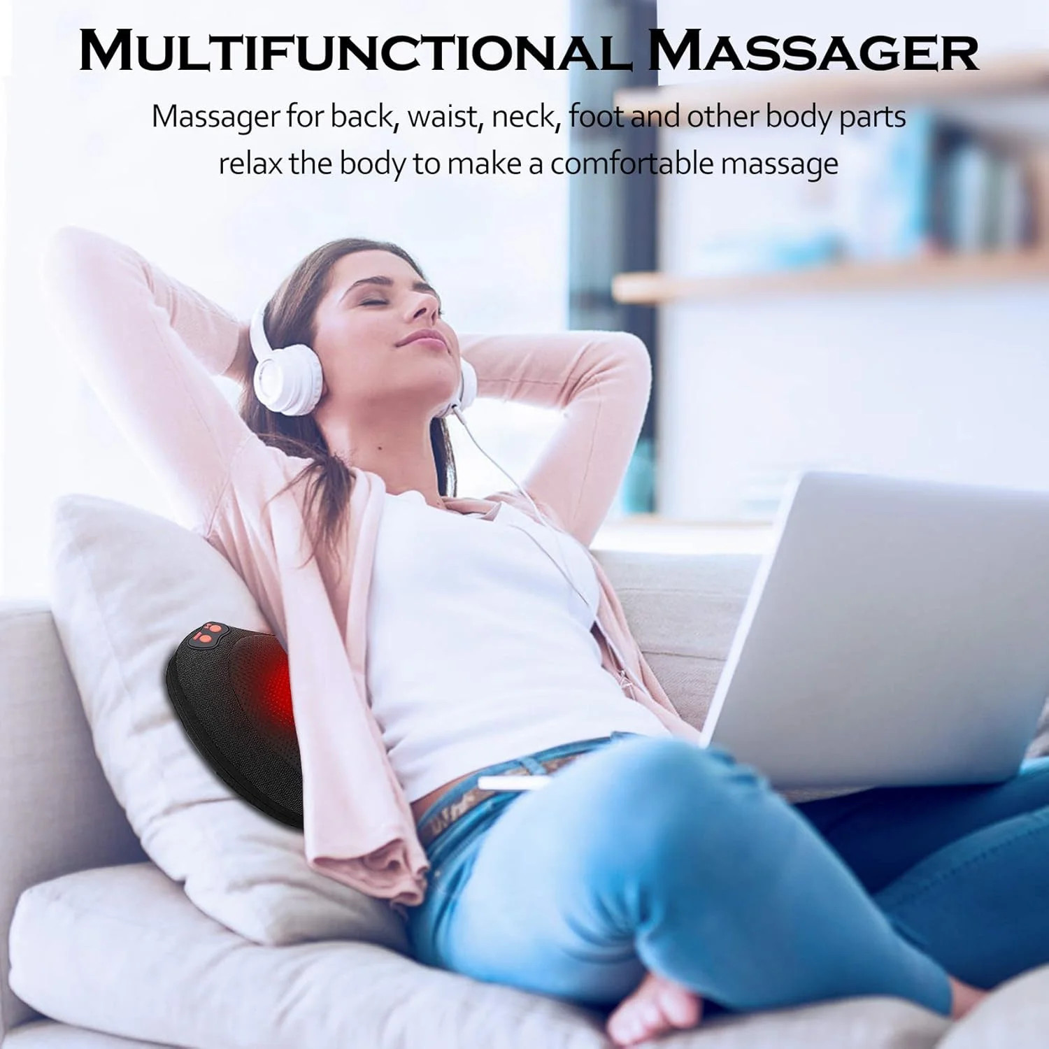 Papillon Back Massager with Heat,Shiatsu Neck Massage Pillow for Neck,Shoulder,F