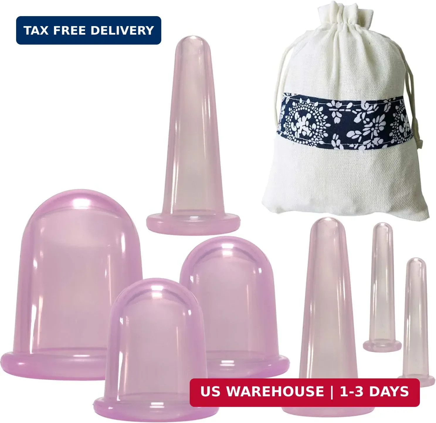 Facial Cupping Set Silicone Cupping Therapy Sets 7Pcs Anti-Cellulite Cup Vacuum