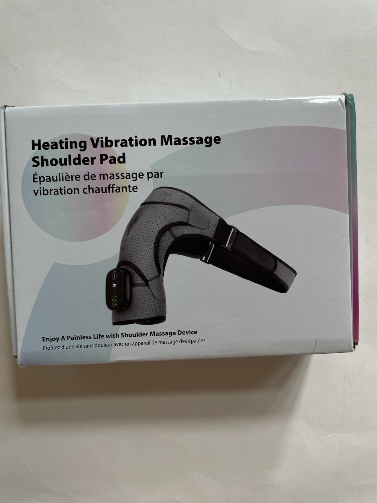 Heating Vibration Massage Shoulder Pad Heat Therapy Black New Open Box