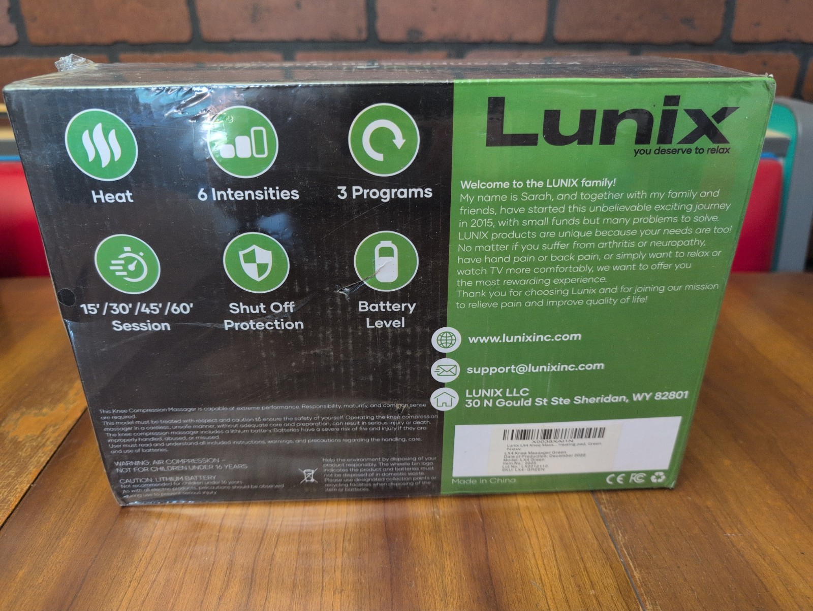 LX4 Knee Massager w/Heat Compression Rechargeable Thigh, Calf, Knee 6x Intensity