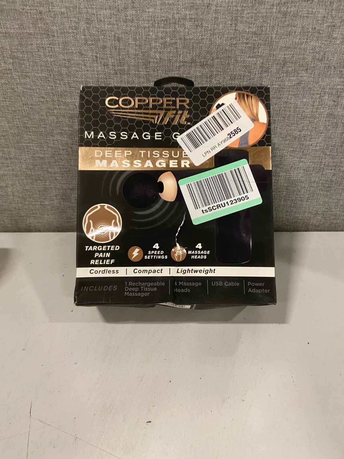 Copper Fit Cordless Deep Tissue Massage Gun (Black) CFMASG Used