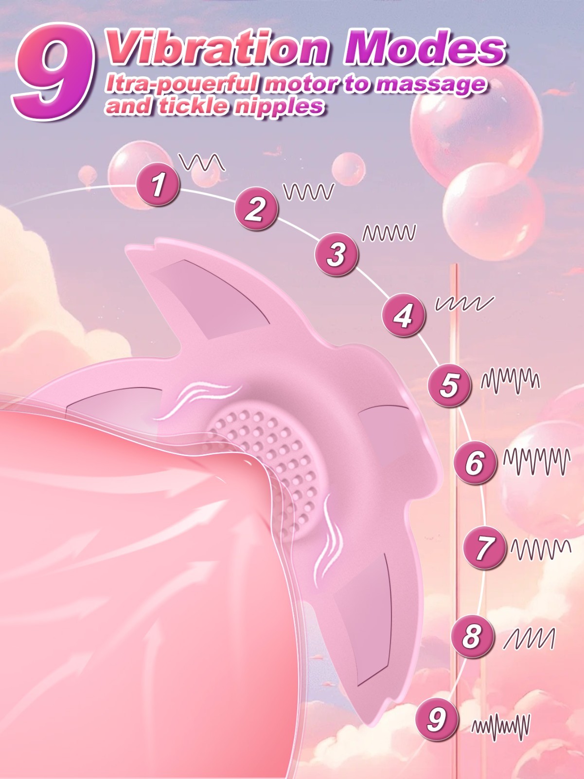 Electric Breast Massager Vibrating Bra Chest Cup Enlargement Enlarger 9 Modes