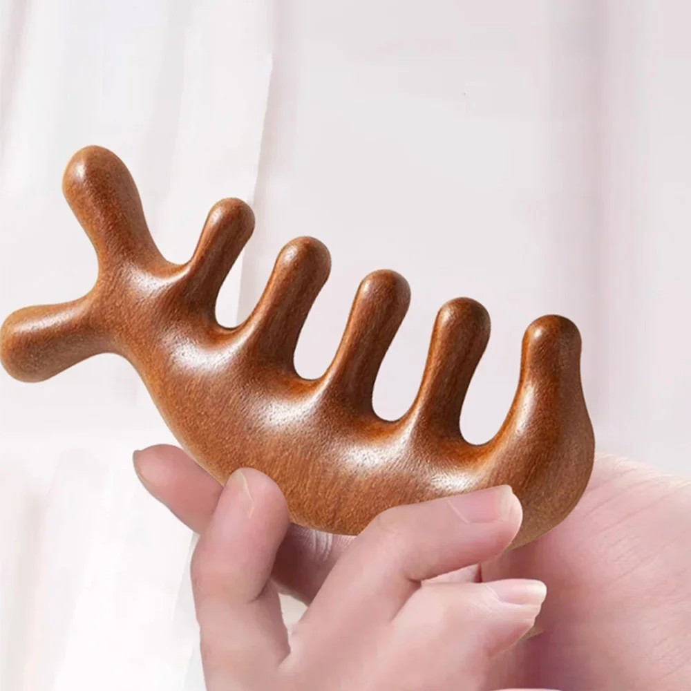 Wooden Scalp Massage Comb Head Oil Massager Hair Care Relaxation Therapy Tool