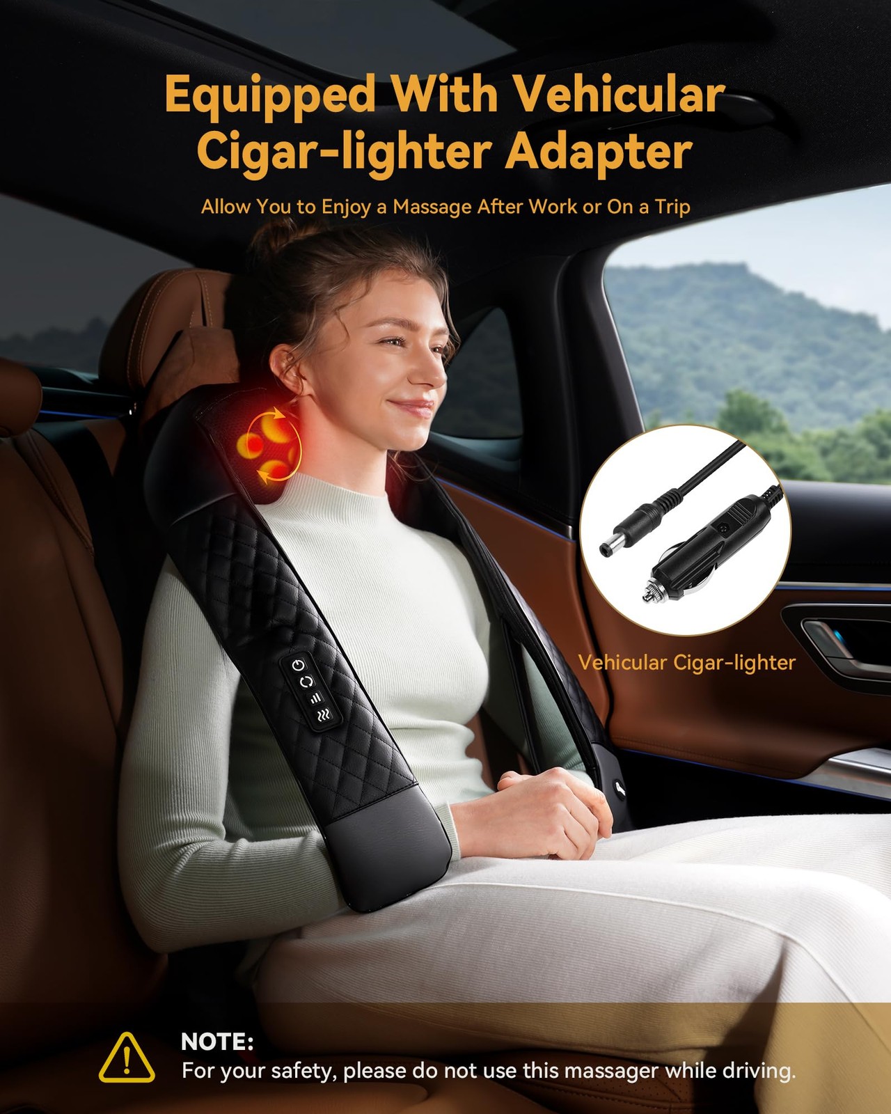 Shiatsu Neck and Back Massager with Heat, Neck and Shoulder Massager, 4D Deep Ti