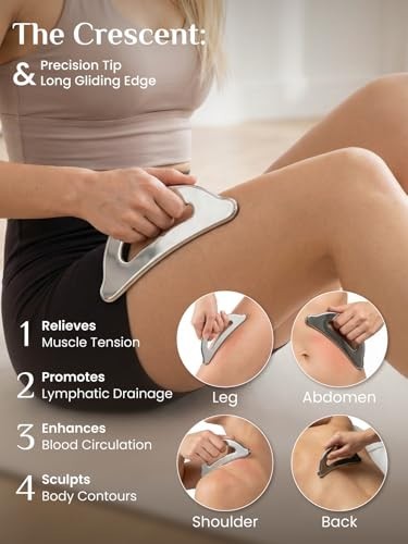 Gua Sha Muscle Scraper Tool Set Stainless Steel Face Body Massage Lymphatic