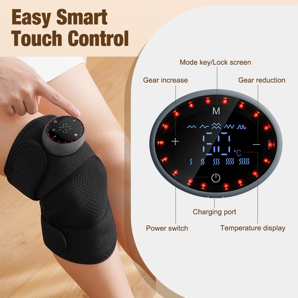 Heating Knee Massager, Knee Shoulder Elbow 3-in-1 Heating Vibration Massager