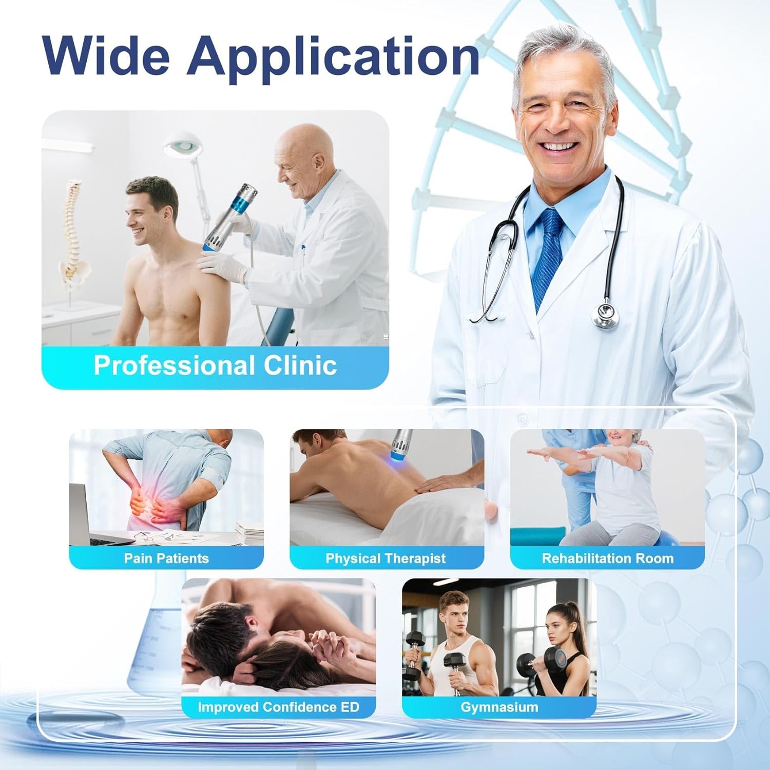 ED Shockwave Therapy Machine Shock Wave Body Massager Pain Relief Equipment USA