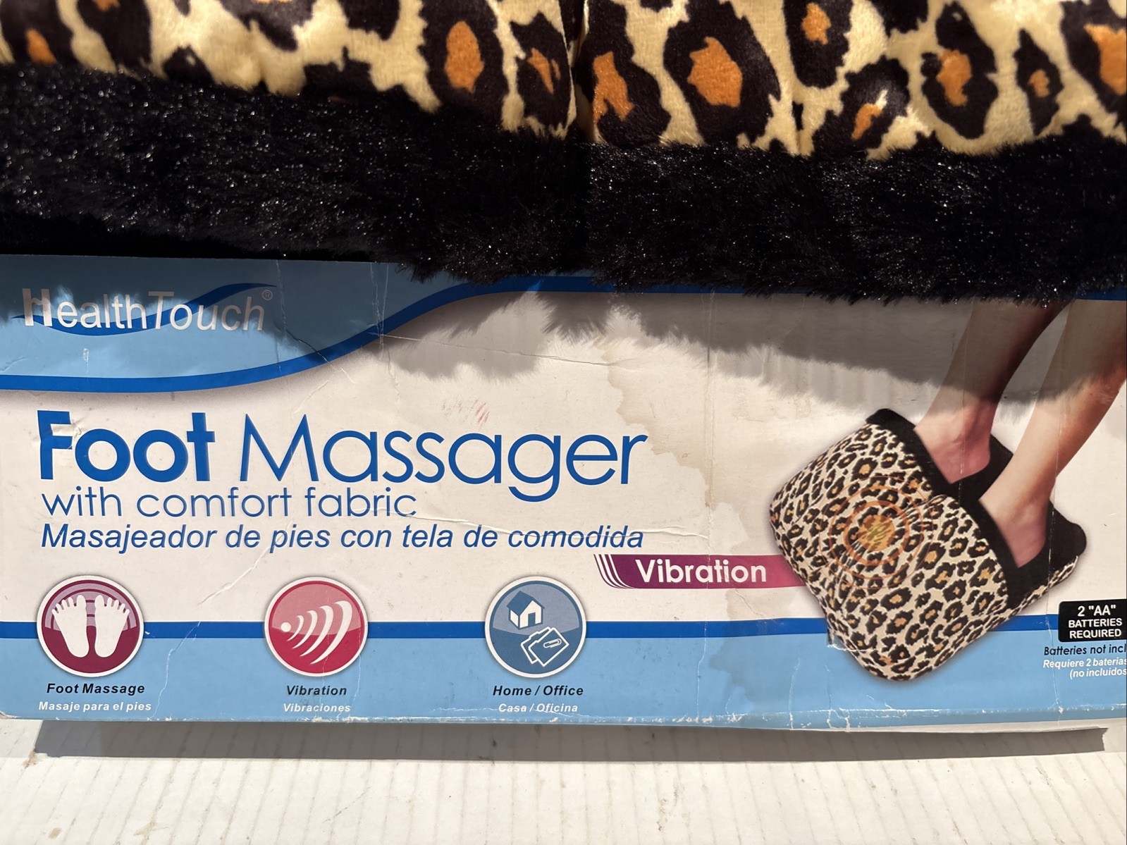 Health Touch (H-4354-8C) Leopard Foot Massager W/ Comfort Fabric NEW