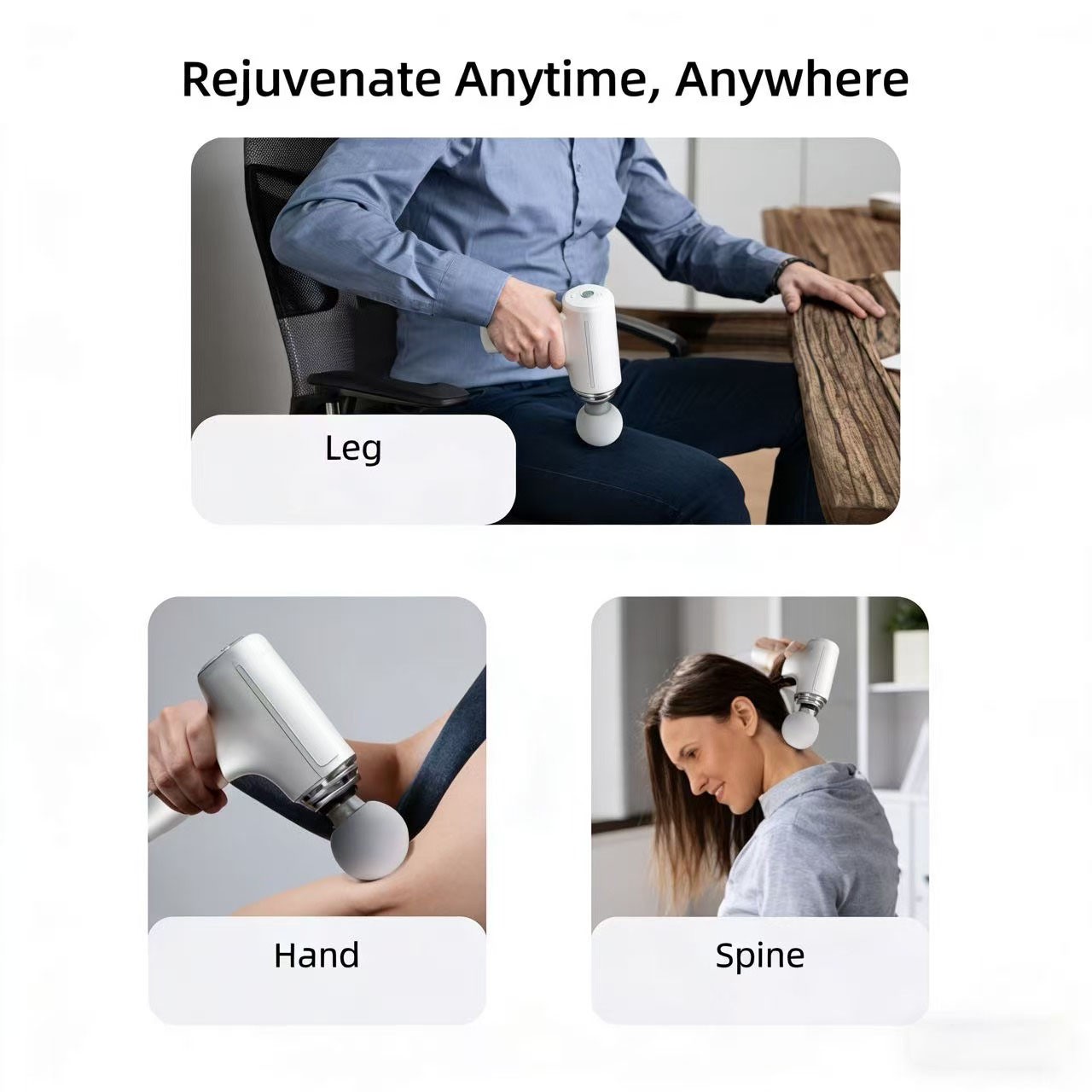 Portable Massage Gun 4 Heads LED Display Deep Tissue Percussion Massager