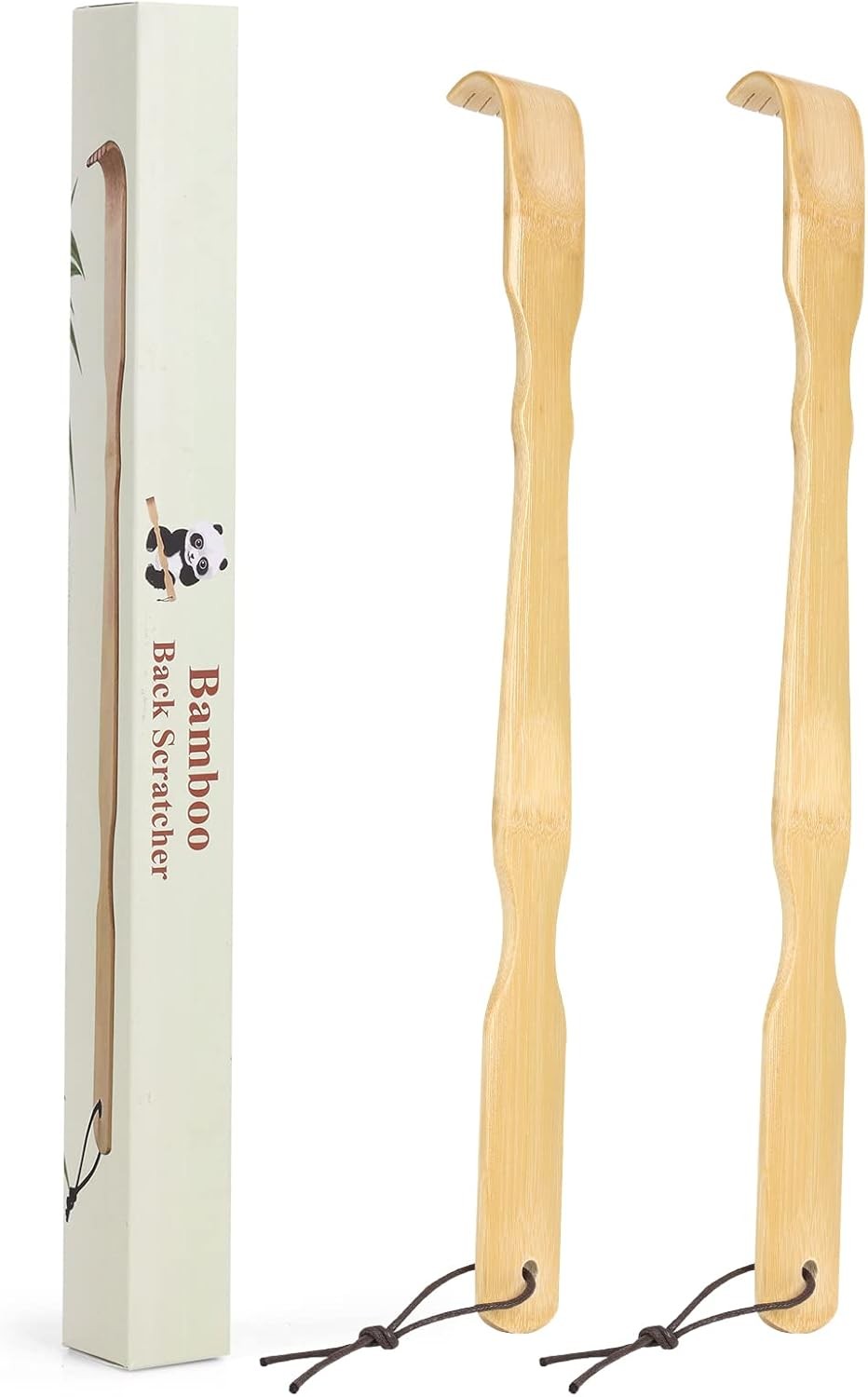 2 Pack Wooden Bamboo Back Scratcher, 17 Inch Long Handle 2