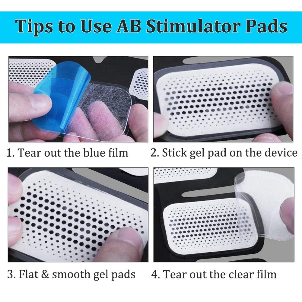 KASBEE ABS Gel Pads, 50PCS Muscle Stimulator Pads Replacement for Ultimate Mu…