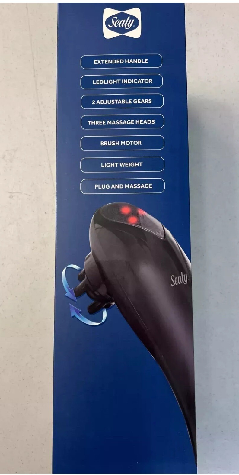 Sealy – Extra Long Handle Massager XL – Great for Back – Brand New In Sealed Box