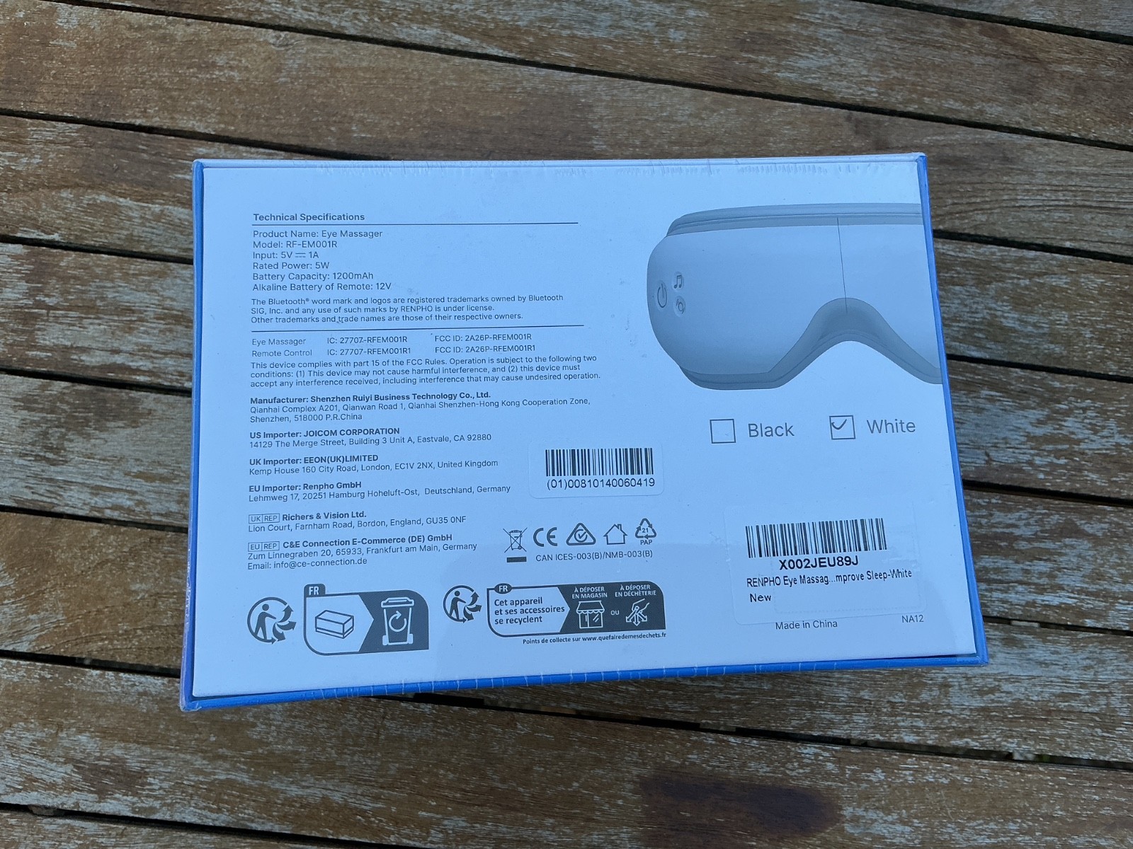 Sealed RENPHO Eyeris 1 Eye Massager with Heat, Bluetooth & Music