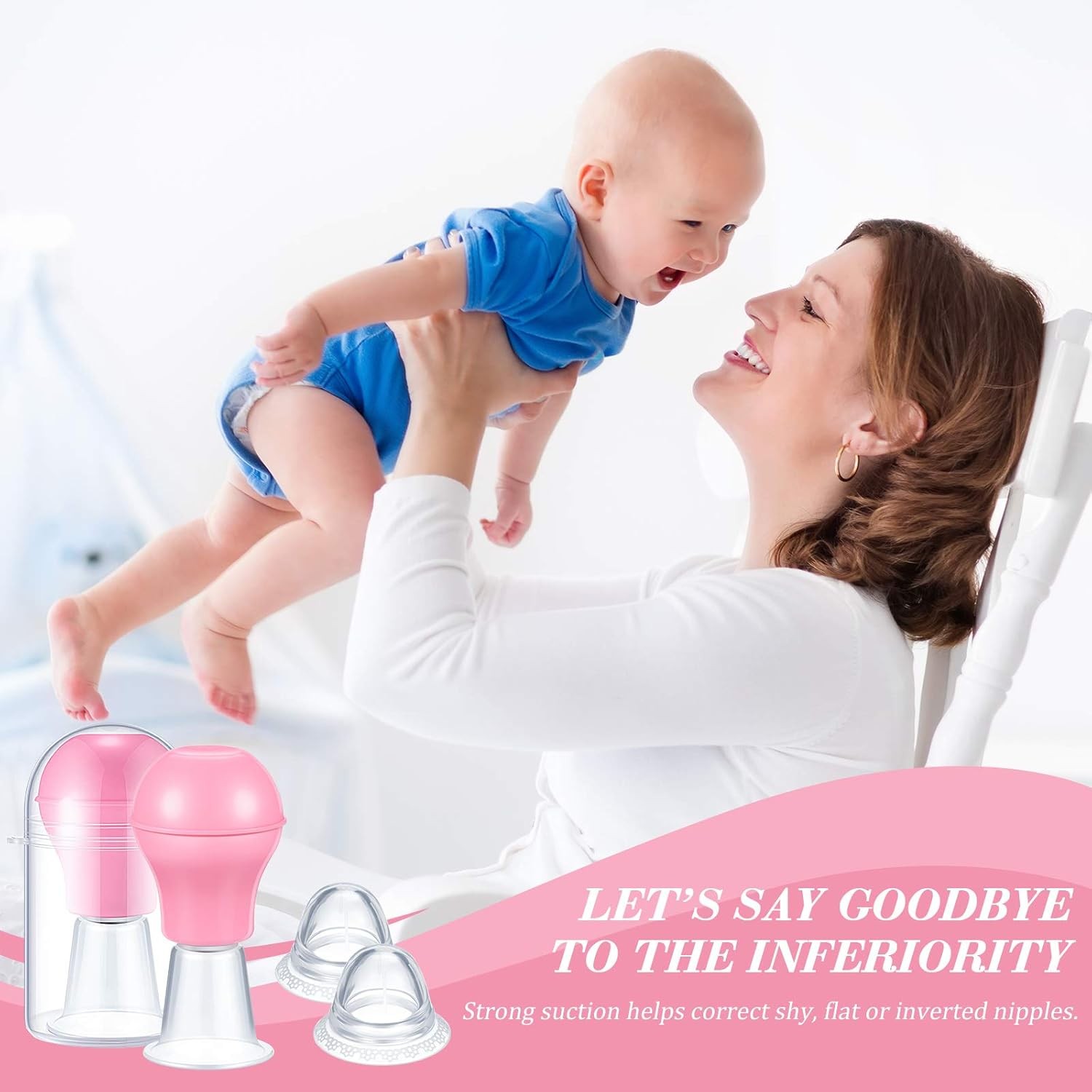4 Pics Nipple Sucker Breast Pump, Enlarger Vacuum Stimulator for Women Adult Use