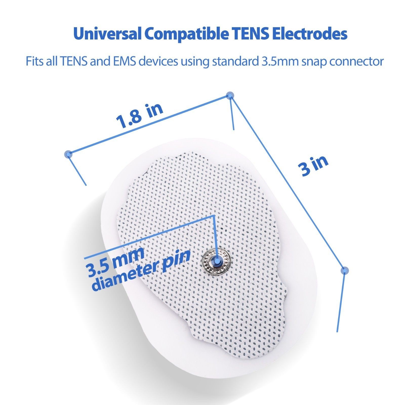 Hot Sale 12/24 Pairs Universal Non-Woven Fabric Snap On Replace Electrode Pads