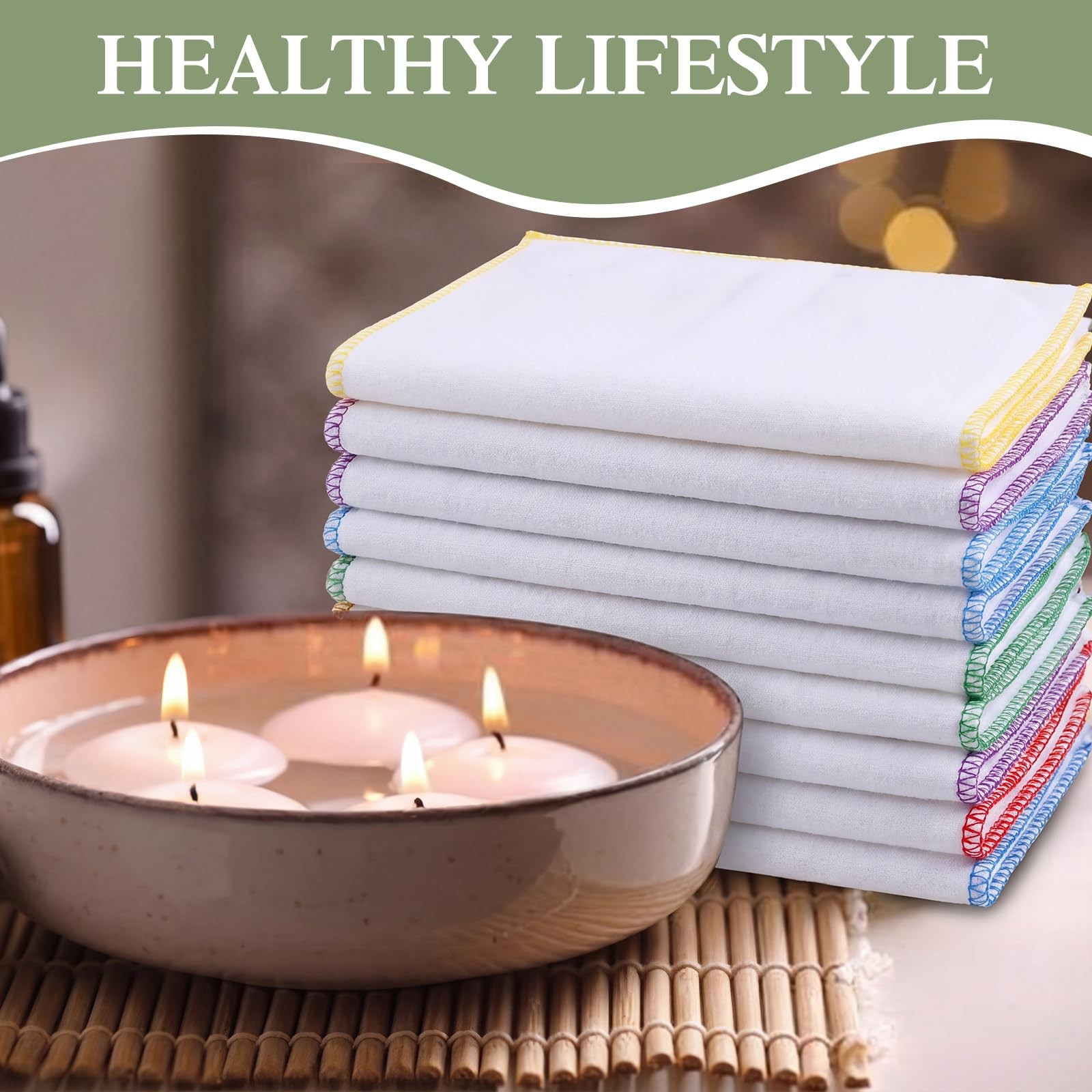 36 Pcs Organic Cotton Flannel for Castor Oil Pack Wrap Unbleached Reusable Ca…