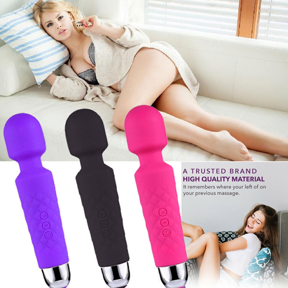 Handheld Massager Vibrator 3 colors Rechargeable 20 Speed Wand Massage Vibrating